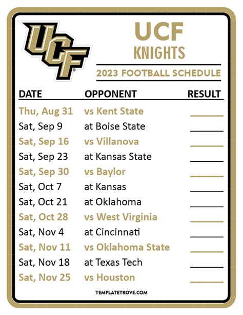 ucf game schedule 2023